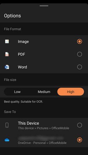 Scan options Office 365