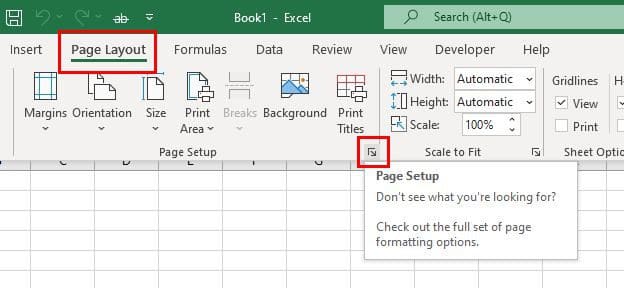 Page Setup Setting Excel