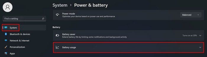 Battery Usage Windows 11