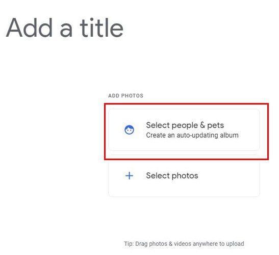 Select people and pets Google Photos