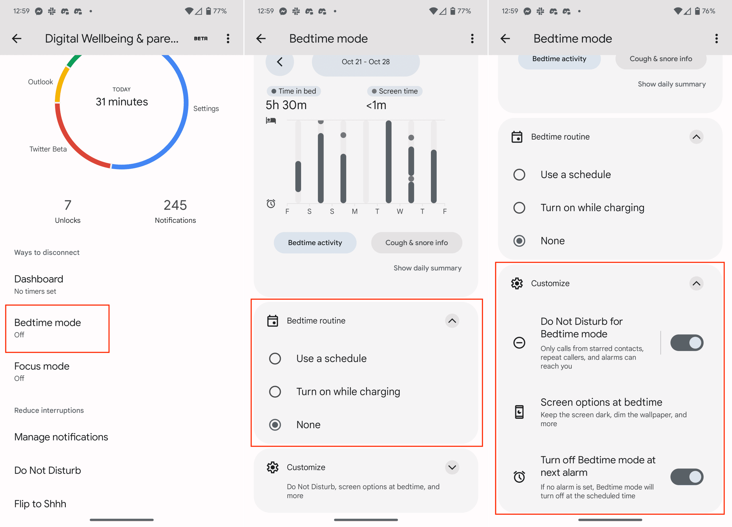 Set up Bedtime Mode in Digital Wellbeing on Android