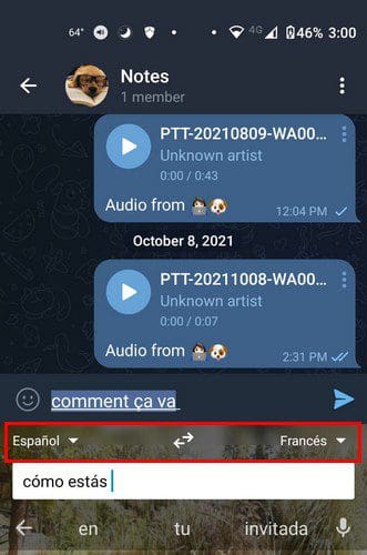 Translate Telegram Field