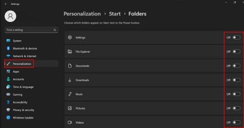 W11 Folder options