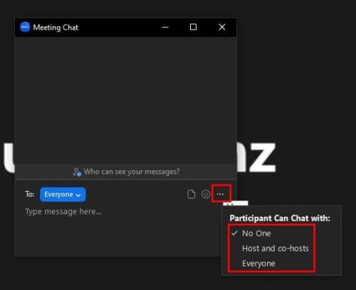 Restrict Zoom chat