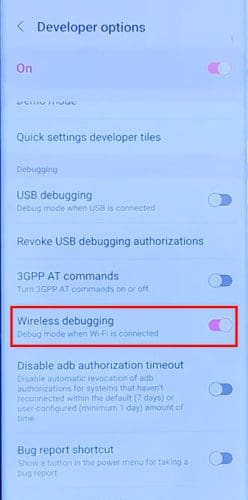 Activating wireless debugging for Shizuku