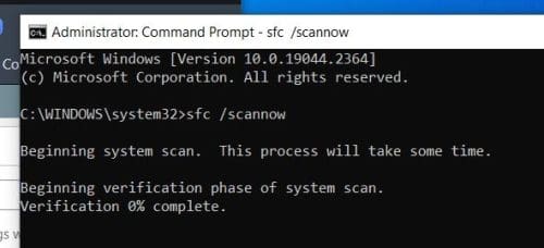 Command prompt scan now