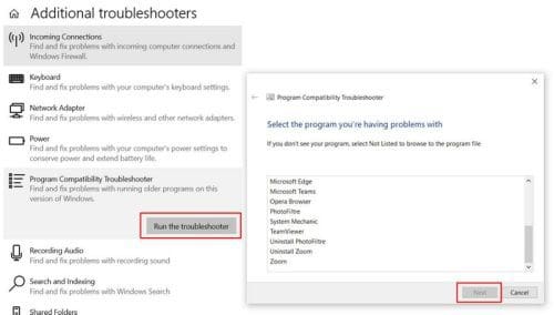 Compatibility Troubleshooter W10