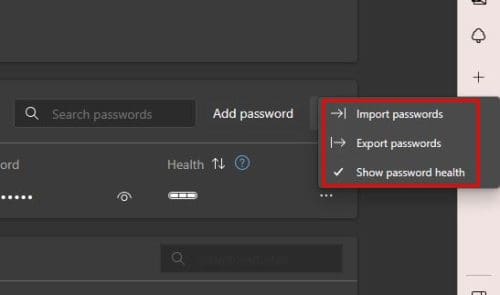 Password export import Edge