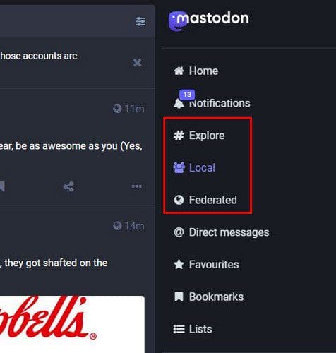 Public posts options Mastodon