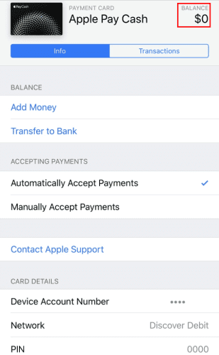 The Apple Pay Cash UI