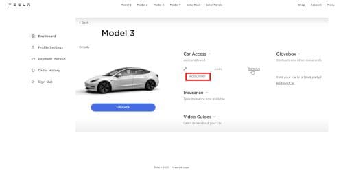 Add Driver to Tesla App tap Add Driver
