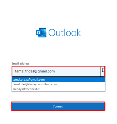 Adding a new account to Outlook
