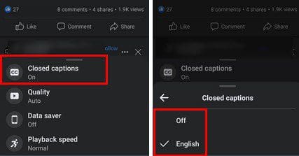 Closed Caption Facebook Android