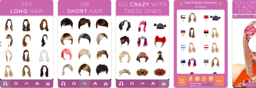 Hairstyle Mirror try on live app that changes hair color