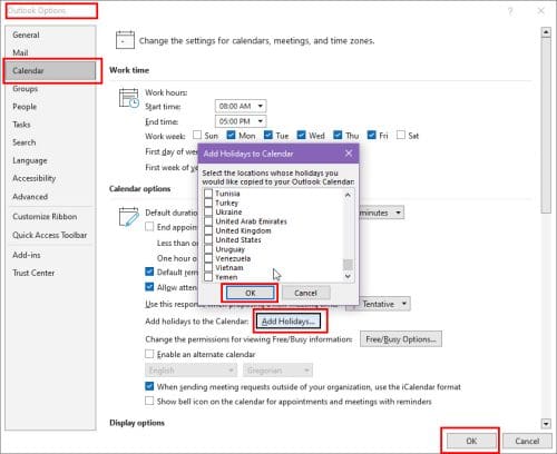 How to Add Holidays to Outlook Calendar on Windows Outlook Options