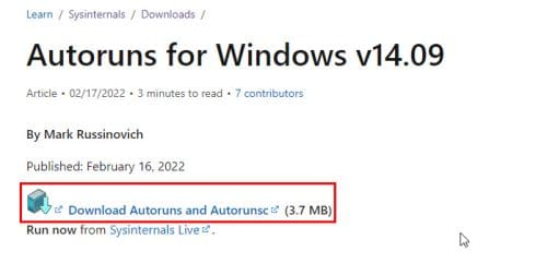 How to Get Autoruns for Windows