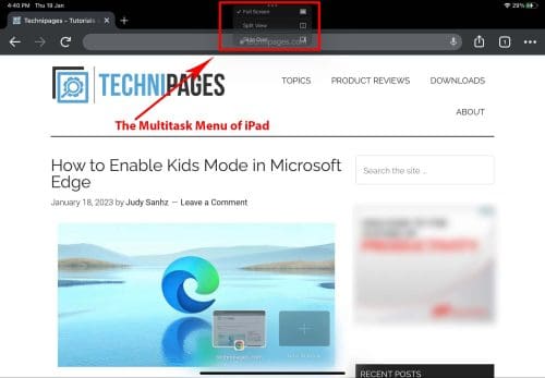 How to Multitask on iPad Using the Multitask Menu