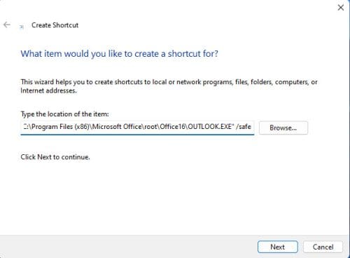 How to Open Outlook in Safe Mode using the safe mode shortcut