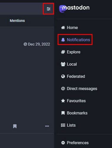 Notifications settings icon Mastodon
