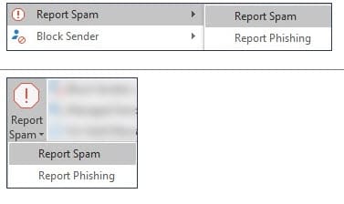 Reporting Phishing or Spam (Photo: Courtesy of Mimecast)
