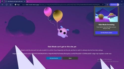 Site blocked on Kids Mode for Edge