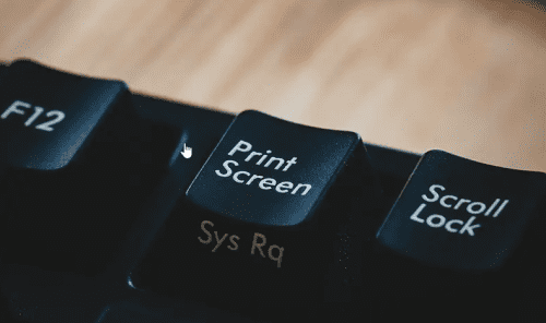 The Print Screen key on a keyboard