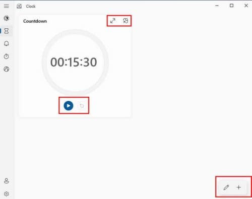 Timer Section Windows 11