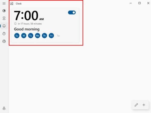 Windows alarm clock app