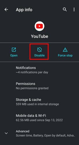 YouTube disabilita Android