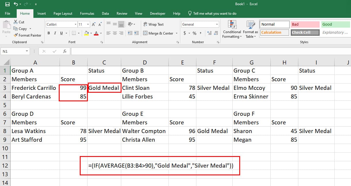 Excel Formula IF-THEN With a Nested Formula