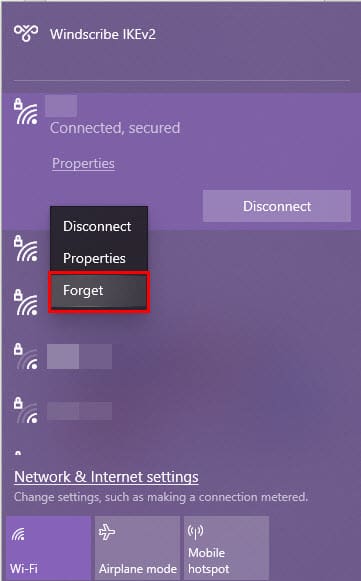 Forgetting a network profile or saved network to fix Windows 11 Wi-Fi Not Showing Up