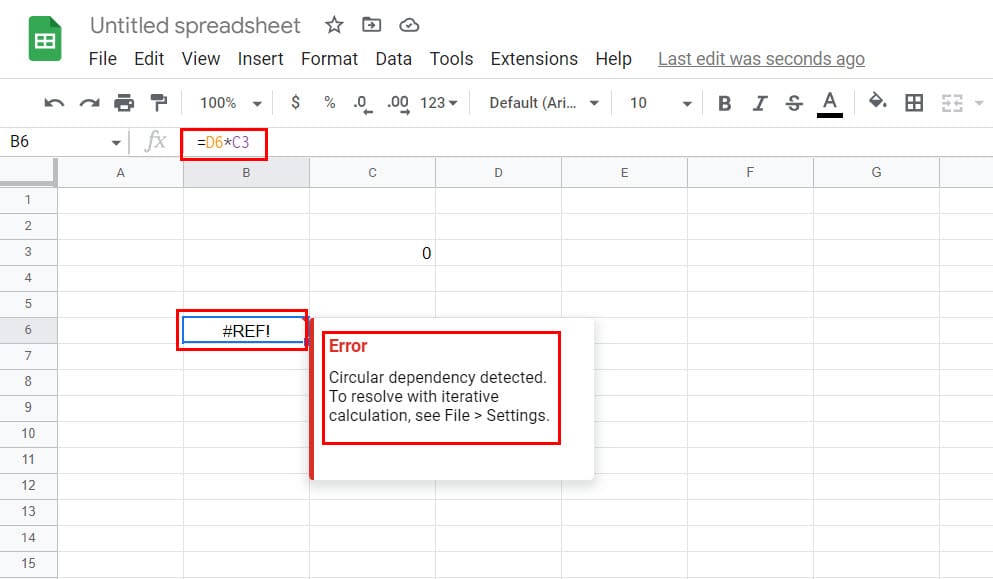 Google Sheets How to Find Circular References