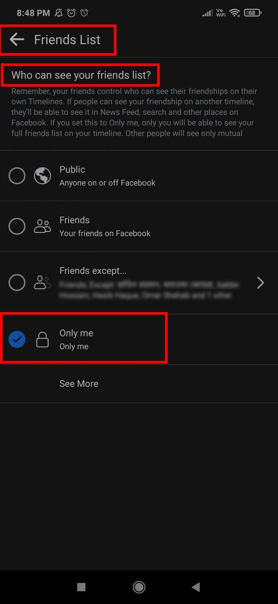 How to Hide Facebook Friend List From Others on Android