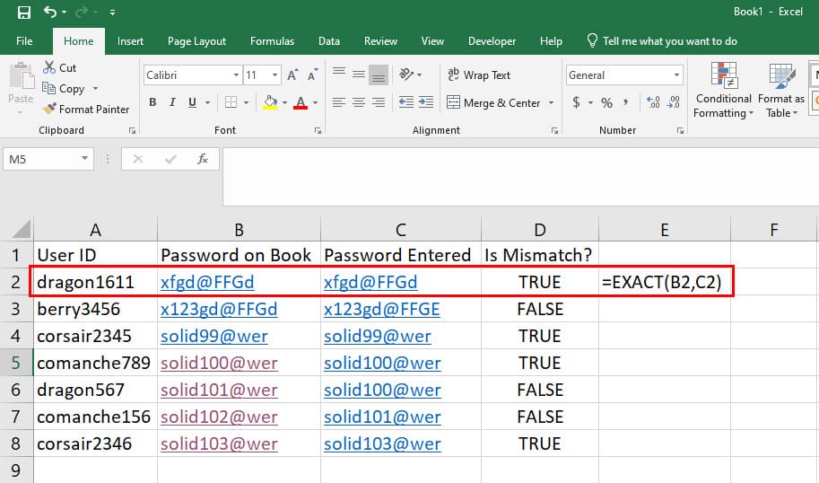 Learn how to Use the EXACT Function to Compare Text in Excel