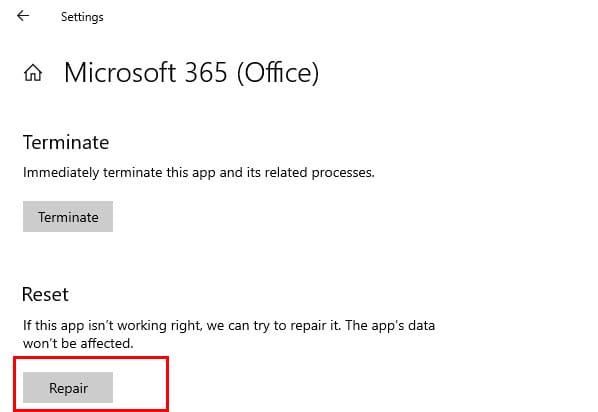 Resolver Outlook no se abre en modo seguro reparando la aplicación Microsoft Office Windows