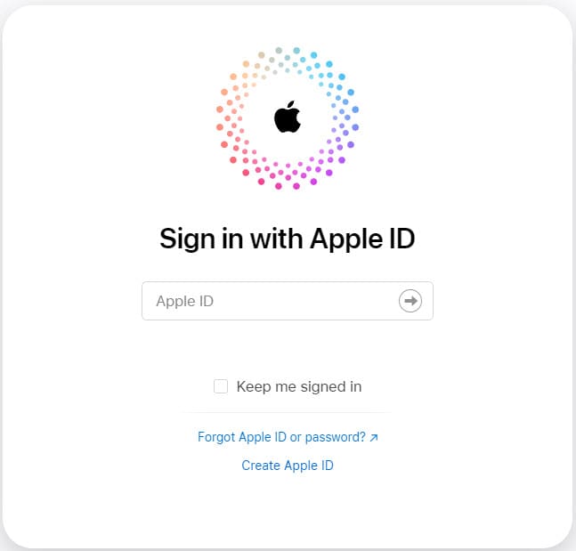 Sign in with an Apple ID on iCloud