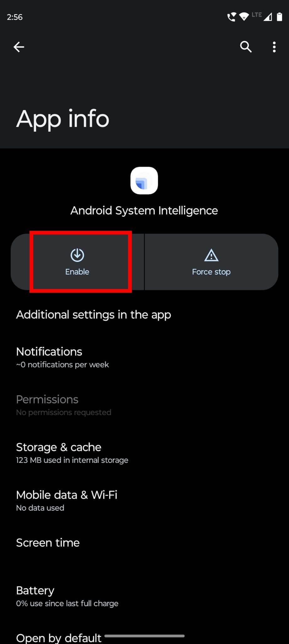 Tap on Enable button to enable this app