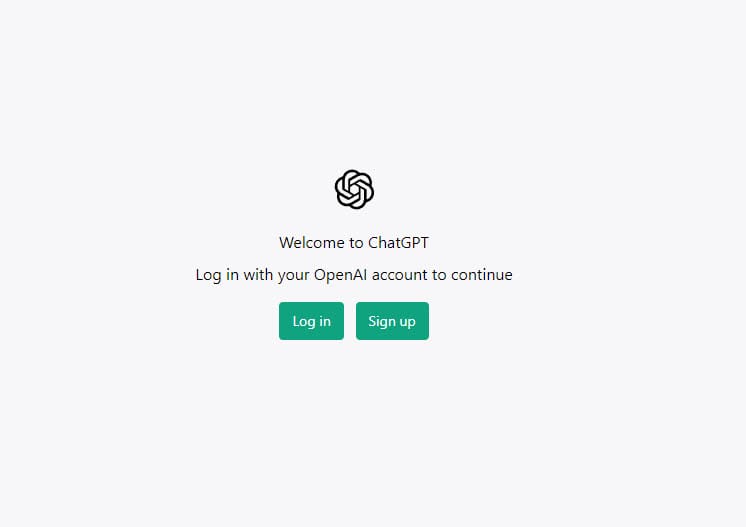 The sign up page for ChatGPT