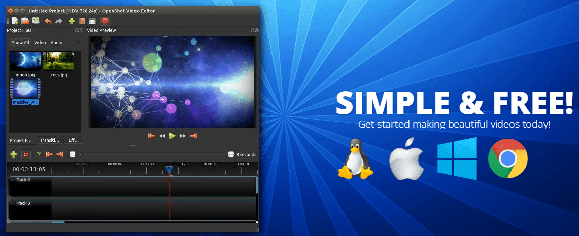 Alternative to iMovie for Windows 11 is Openshot