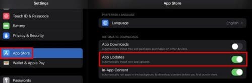 Automatic Updates App Store on iPad