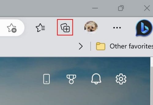 Collections icon in Edge