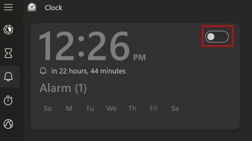 Disabling alarms Windows 11