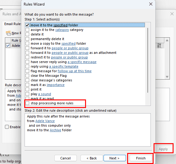 How to disable stop processing rules