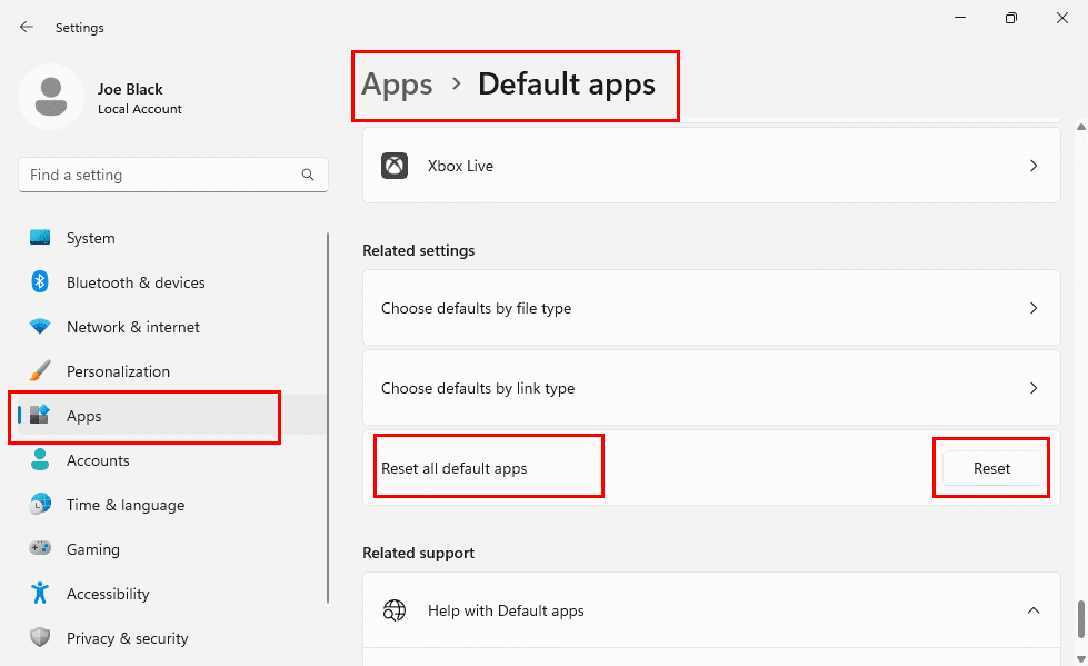 How to reset default apps to fix Explorer.exe Class not registered error on Windows 11