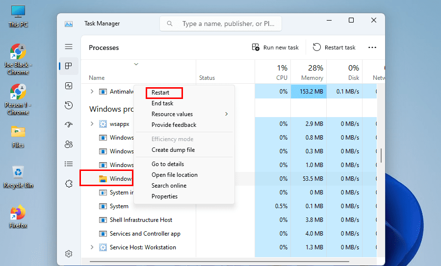 How to restart Windows Explorer on Windows 11