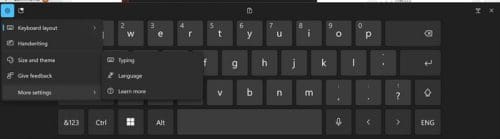 Options Onscreen keyboard Windows 11