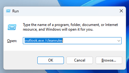 Running create rules command in Outlook
