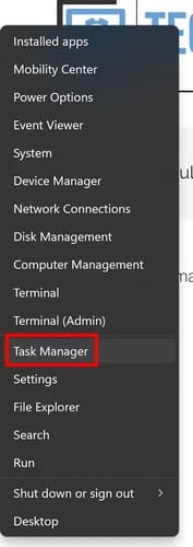 Task Manager option Windows 11