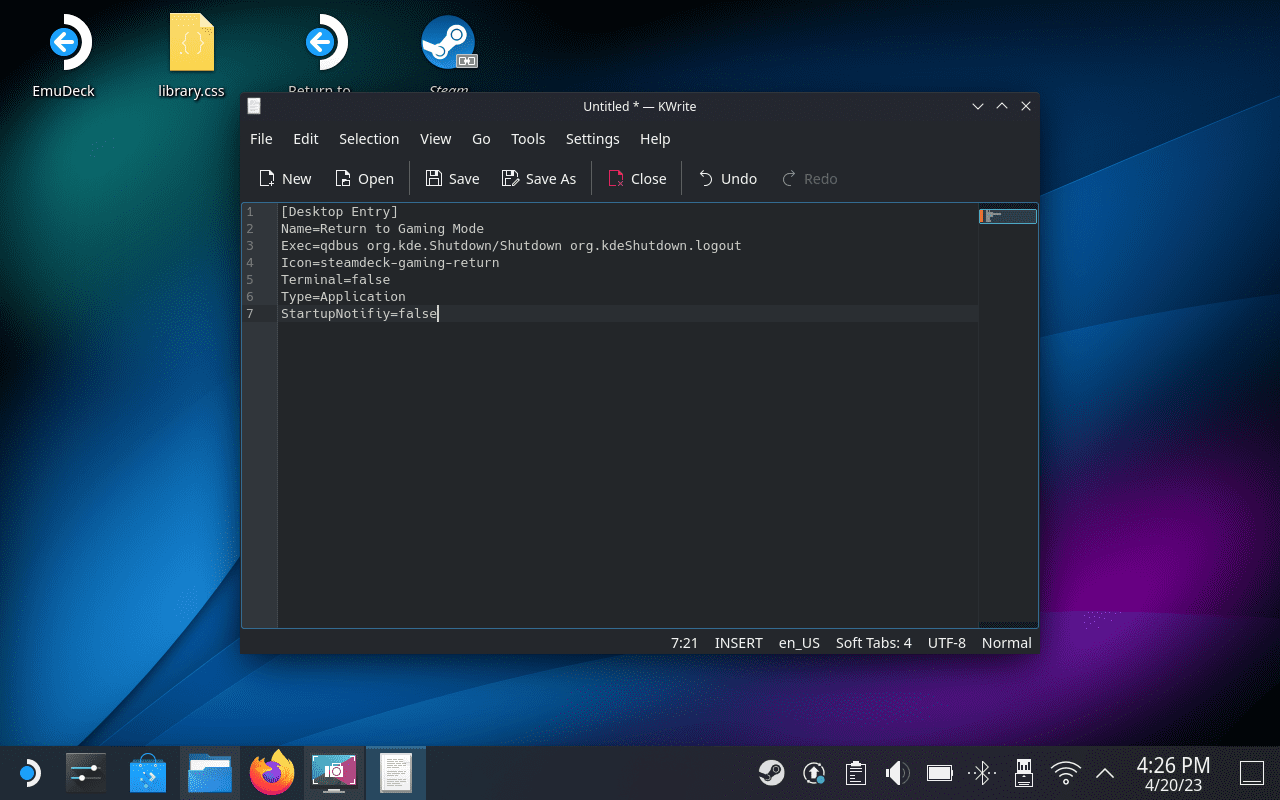 how to exit full screen steam deck desktop