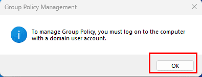 GPMC error on a local user account